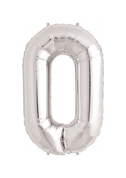 Rakam Folyo Balon 0 Rakamı Büyük Boy Balon Gümüş/gri 100CM