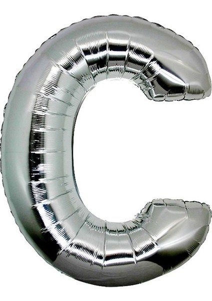 Ezjet Harf Folyo Balon C Harfi Büyük Boy Balon Gümüş/gri 100CM