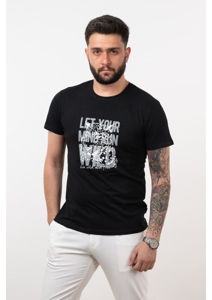 Slimfit Basic Baskılı Erkek T-Shirt