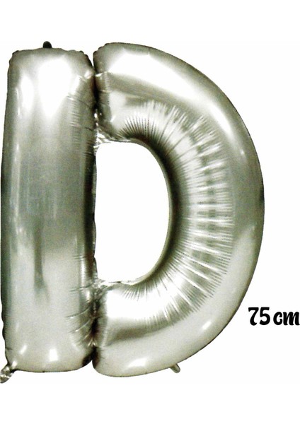 75 cm D Harfi Folyo Balon Gümüş