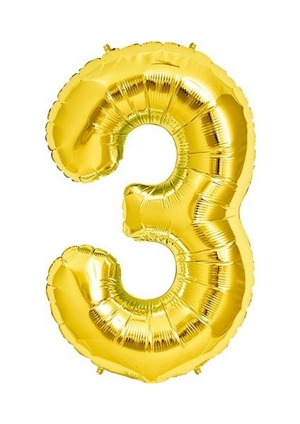 Fırsatayı Rakam Folyo Balon 3 Rakamı Büyük Boy Balon Altın Sarısı /dore 100CM