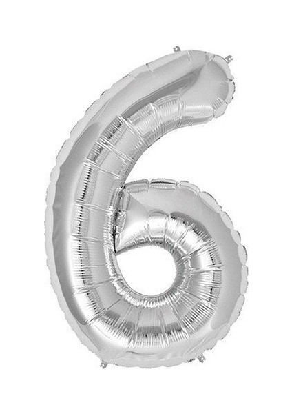 Gümüş Folyo Balon 6 Rakamı