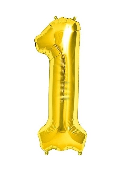 Rakam Folyo Balon 1 Rakamı Büyük Boy Balon Altın Sarısı /dore 100CM