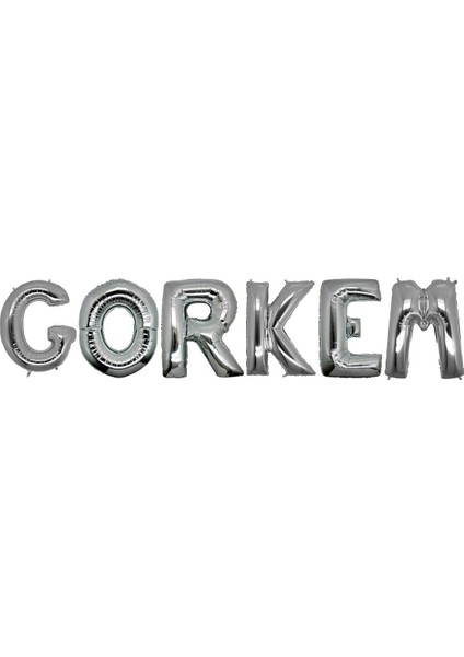 Doğum Günü Görkem Gümüş Folyo Balon Set 40CM Isim Balon