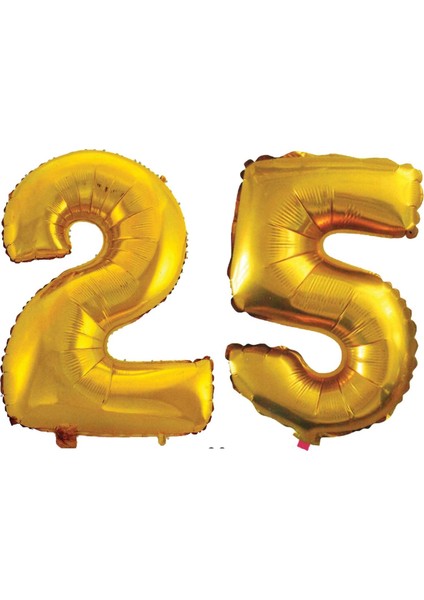 25 Yaş Sayı Folyo Balon Altın 90 cm