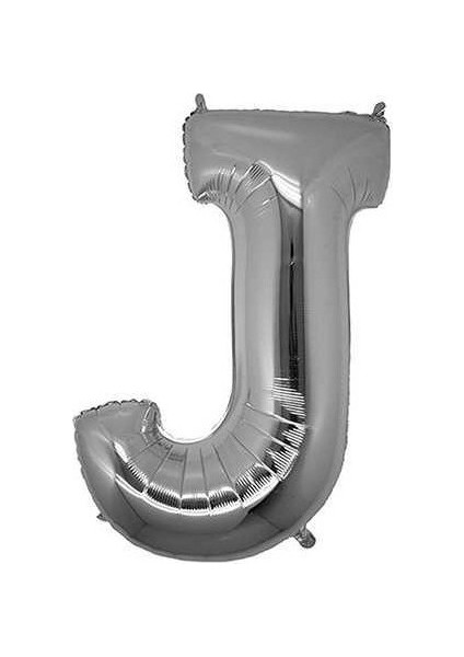 J Folyo Balon Gümüş 100 cm Helyum Balon Uçan Balon