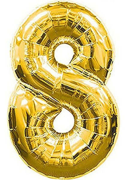 Balon 8 Rakam Folyo Balon Gold 40'inch