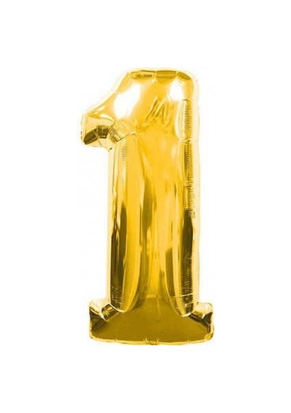 Gold Folyo Balon Sayılı Helyum Balon 100 cm Dev Boy 1