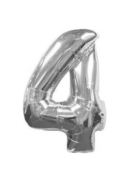 Gümüş Folyo Balon Sayılı Helyum Balon 100 cm Dev Boy 4