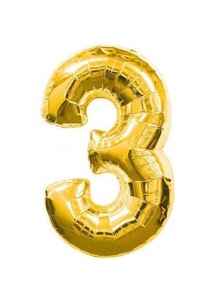 Gold Folyo Balon Sayılı Helyum Balon 100 cm Dev Boy 3