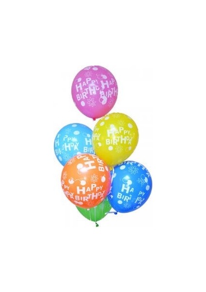 Happy Birthday Baskılı Balon 10 Adet