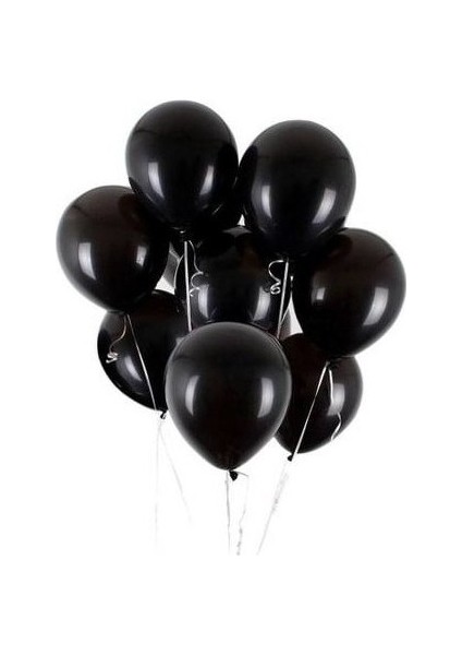 30 Adet Siyah Metalik Balon 12 Inç