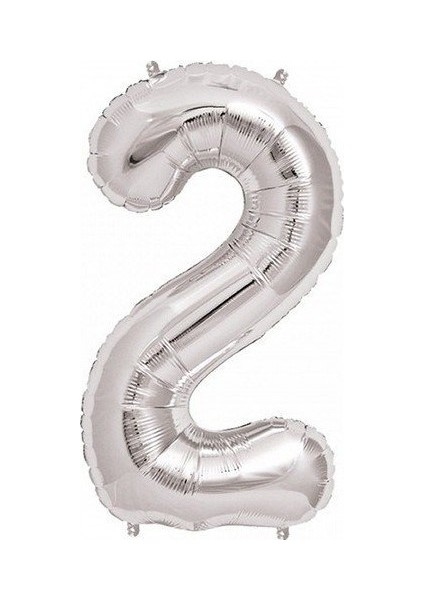 Gümüş Folyo Balon 2 Rakamı