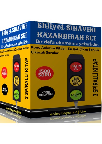 Enine Boyuna Eğitim Ehliyet Sınavını Kazandıran Süper Eğitim Seti (3 Kitaplık Süper Set)