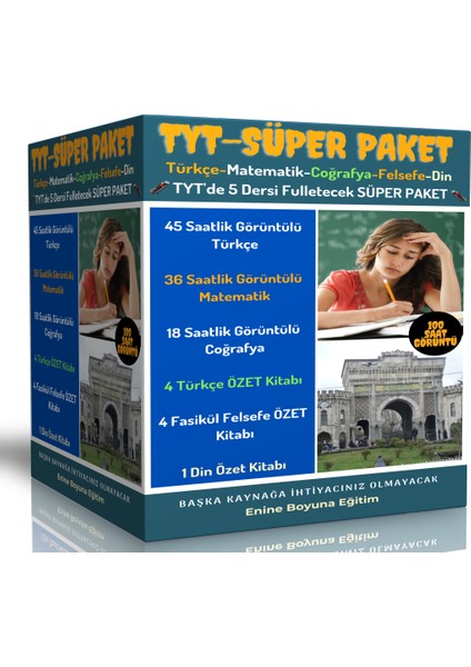 2025 TYT Süper Paket (100 Saat Anlatım - 9 Kitap Özeti Kitabı)