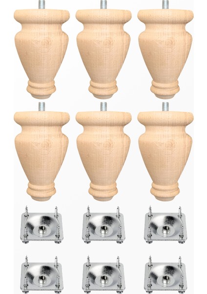- Koltuk Ayağı - Sehpa Ayağı - Baza Ayağı- Mobilya Ayağı -Ahşap Ayak/ Uzunluk: 15 cm / Çap: 9 cm