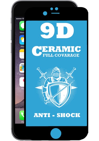 Apple iPhone 6s Tam Kaplayan Seramik Nano Esnek Ekran Koruyucu - Siyah