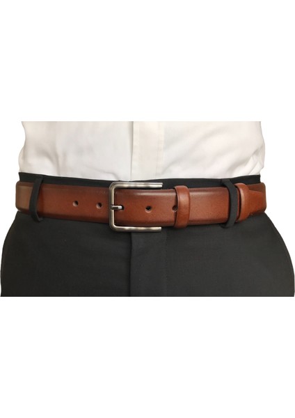 Deri 2'li Set Klasik Kumaş Pantolon Kemeri; Siyah, Taba 3,5 cm fırsatları