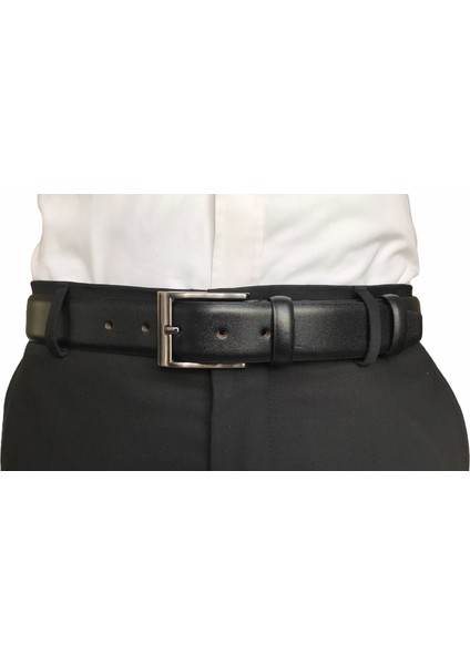 Deri 2'li Set Klasik Kumaş Pantolon Kemeri; Siyah, Kahverengi 3,5 cm modelleri