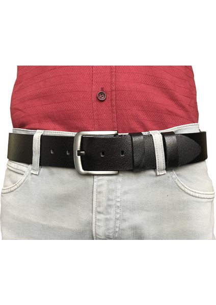 Deri 4.5 cm Siyah Kot, Spor Kemer