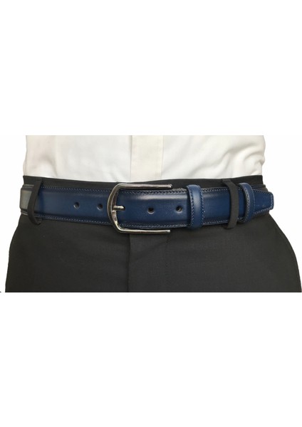 Deri 4'lü Set Klasik Kumaş Pantolon Kemeri; Siyah, Kahve, Lacivert, Taba 3,5 cm