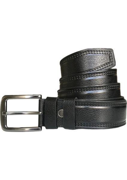 Deri 2'li Set, Desenli Kemer; Siyah, Lacivert 4 cm fırsatları