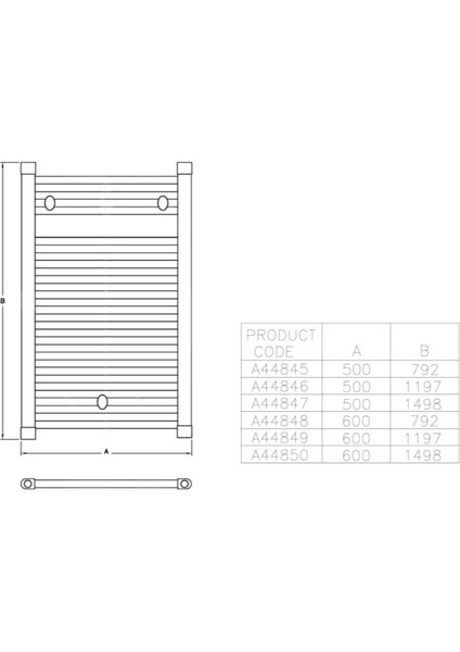 Artepan Düz Formlu Havlupan 600X1150 mm Krom A44849 fiyatları