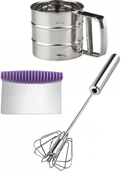 Tilbe Home Un Eleği Yumurta Çırpıcı Hamur Kesici Spatula Set