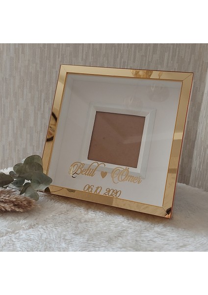25 x 25 cm Gold Ayna Anı Çerçevesi modelleri