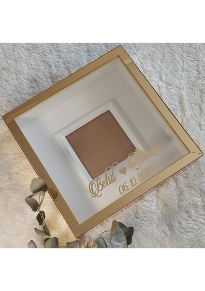 25 x 25 cm Gold Ayna Anı Çerçevesi fırsatları