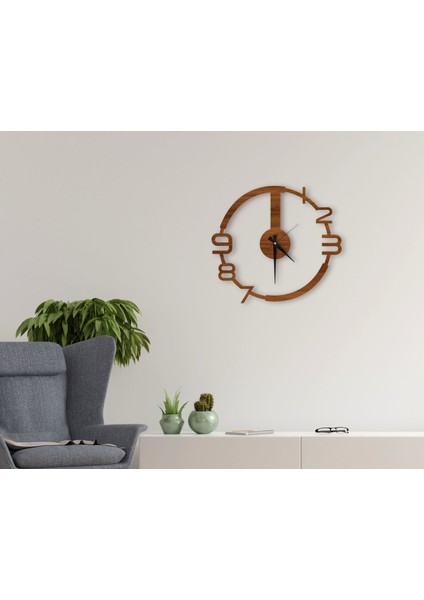 Gift Dekoratif 45CM Ahşap Duvar SAATI-135