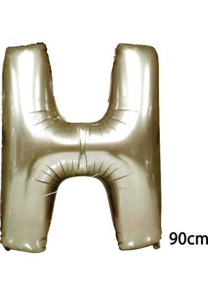 Kingshark 90 cm H Harfi Folyo Balon Gümüş