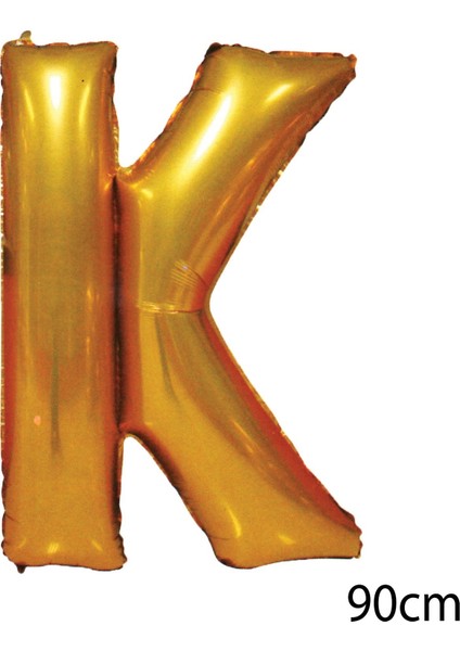 Kingshark 90 cm K Harfi Folyo Balon Altın
