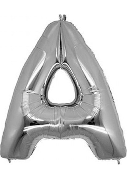 Kingshark A (Silver) Harf Folyo Balon - 90 cm - Gümüş Folyo Harf Balon