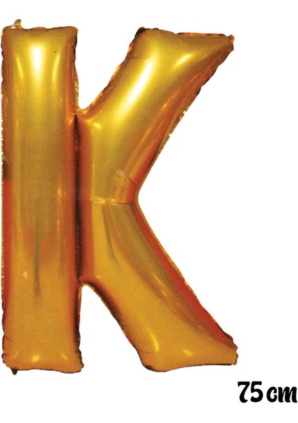 Kingshark 75 cm K Harfi Folyo Balon Altın