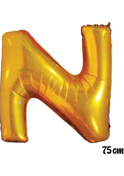 Kingshark 75 cm N Harfi Folyo Balon Altın