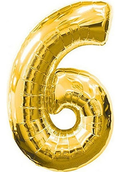 Kingshark Balon 6 Rakam Folyo Balon Gold 40'inch