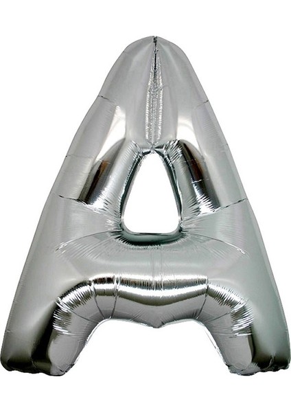 Kingshark Harf Folyo Balon A Harfi Büyük Boy Balon Gümüş/gri 100CM