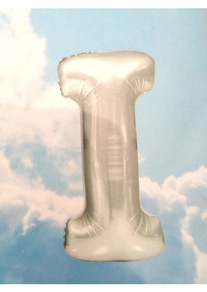 Kingshark I Harf Silver Gümüş Folyo Balon Harfli Helyum Balon 100 cm Dev Boy