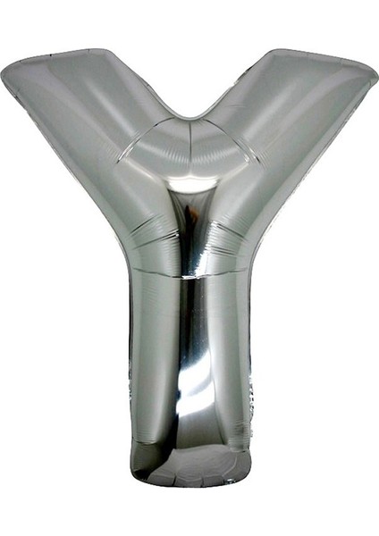 Kingshark Harf Folyo Balon Y Harfi Büyük Boy Balon Gümüş/gri 100CM