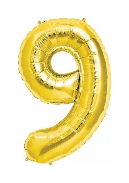 Kingshark Rakam Folyo Balon 9 Rakamı Büyük Boy Balon Altın Sarısı/dore 100CM