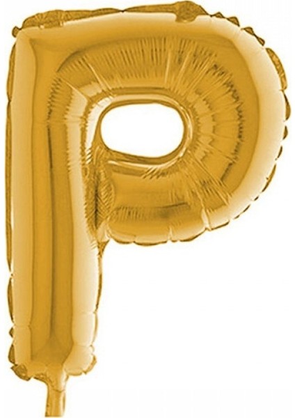 Kingshark P (Gold) Harf Folyo Balon - 90 cm - Altın Folyo Harf Balon