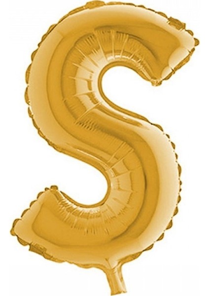 Kingshark S (Gold) Harf Folyo Balon - 90 cm - Altın Folyo Harf Balon