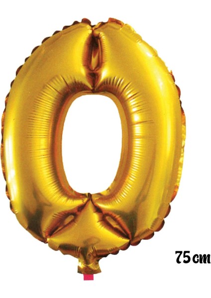 75 cm 0 Rakam Folyo Balon Altın