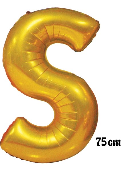 75 cm S Harfi Folyo Balon Altın