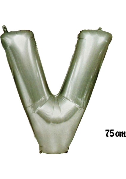 75 cm V Harfi Folyo Balon Gümüş