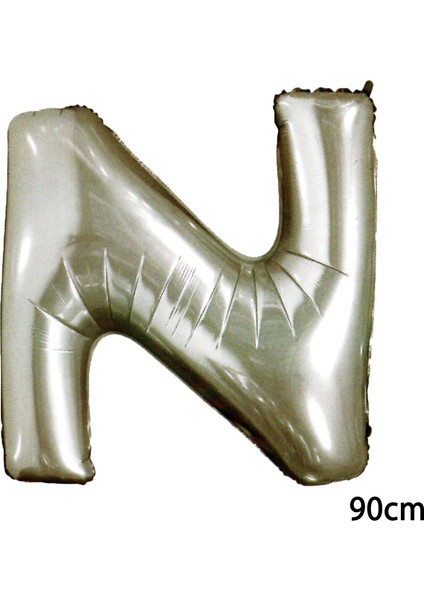 90 cm N Harfi Folyo Balon Gümüş