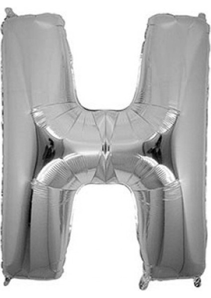 H (Silver) Harf Folyo Balon - 90 cm - Gümüş Folyo Harf Balon