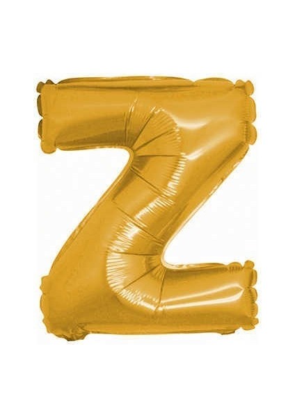 Gold Renk Folyo Balon Z Harfli Helyum Balon 100 cm Dev Boy