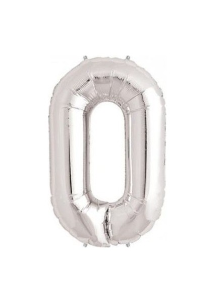 Rakam Folyo Balon 0 Rakamı Büyük Boy Balon Gümüş/gri 100CM